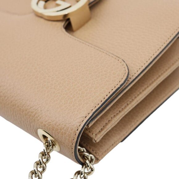 Gucci  Interlocking GG Small Dollar Calfskin Leather Crossbody Bag Beige - Picture 7 of 16